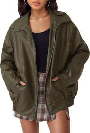 Oversized Faux Leather Jacket (Autumn/Winter)