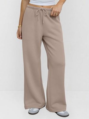 Womens Wide Leg Baggy Sweatpants Fleece Lined Lounge Sweat Pants