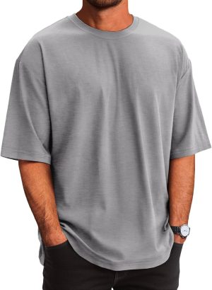 Mens T-Shirts Cotton Short Sleeve Oversized Tshirts Beach Tees